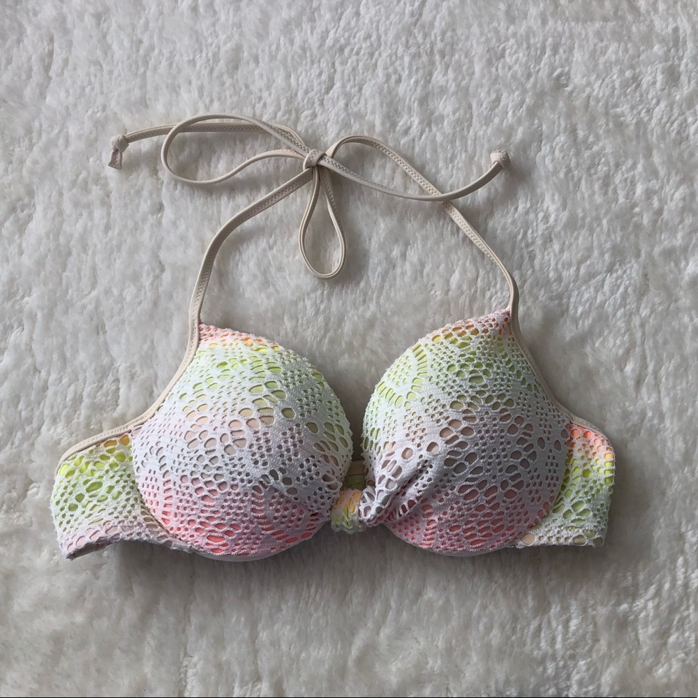 Victoria’s Secret PINK | Halter Push-up Rainbow Bikini Top - Picture 10 of 10